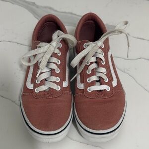 Vans Pink and White Sneakers Girls Size 3